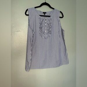 Talbots blue and white striped tank top